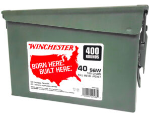 Winchester USA White Box 400-round metal ammo can of .40 S&W 165 grain ammunition