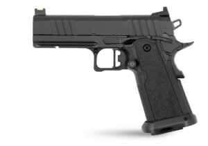 Tisas 1911 DS Carry 9mm pistol, black finish, 5-inch bull barrel, optics-ready slide, fiber-optic front sight