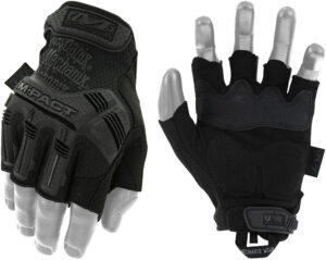 Mechanix Wear M-Pact half-finger glove in black, size Large, D3O palm padding