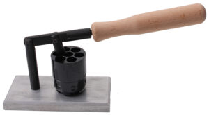Turner Fabrications TRA cylinder loading stand in matte black for 44 cal Pietta revolver cylinders