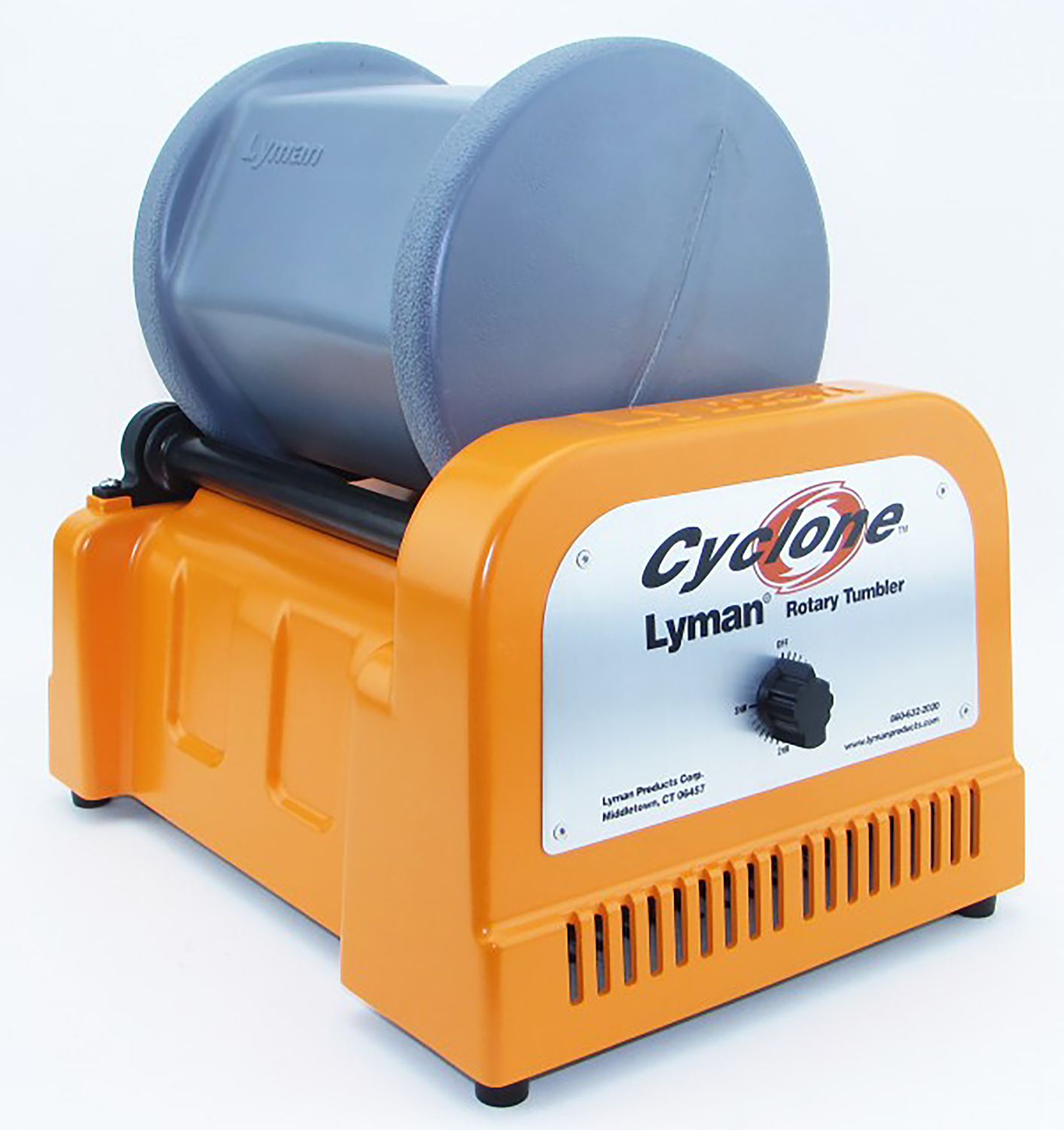 Lyman Cyclone Rotary Case Tumbler 115V with drum, stainless media pins and sifter pans