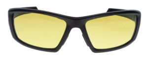 Walker's Vector full-frame shooting glasses matte black frame amber lens with case