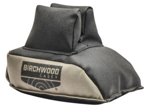 Birchwood Casey Universal Rear Bag prefilled tan polyester with black leather top