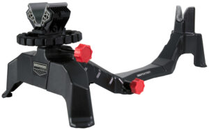 Birchwood Casey Foxtrot Shooting Rest in black with red accents, padded front and rear