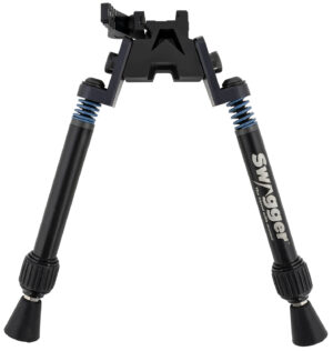 Swagger SFR10 Flex-to-Rigid QD Bipod, Picatinny mount, 6-10.5 in, black