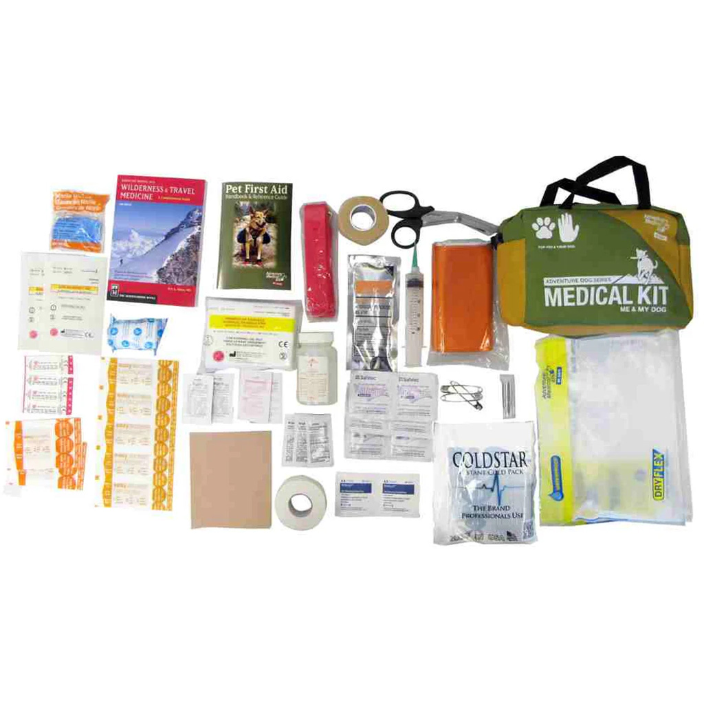 Adventure Medical Me & My Dog kit with two DryFlex bags and first aid supplies for human and dog