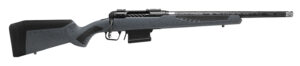Savage 110 Carbon Predator bolt action rifle with gray granite stock and carbon fiber barrel