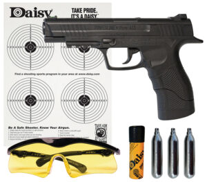 Daisy 415 PowerLine CO2 pistol kit, black polymer frame, .177 BB, 21-shot