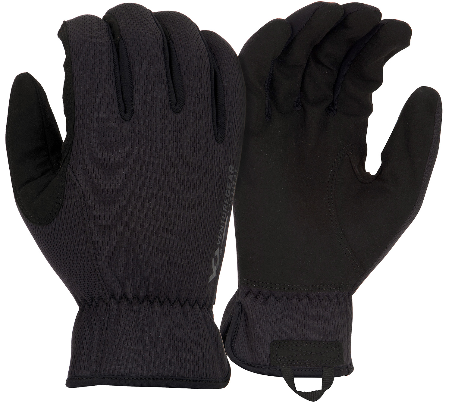 Pyramex VGTG20BM medium-duty operator glove in brown with synthetic leather palm and touchscreen fingertips