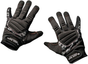 Black Rain Ordnance TACTGLOVEBLK/GRYL tactical gloves, black/gray, large, Velcro closure