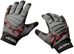 Black Rain Ordnance tactical gloves Black/Gray/Red XL with silicone grip palm and Velcro closure