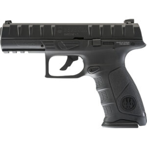 Umarex Beretta APX .177 BB pistol in black, side view with slide and Picatinny rail visible