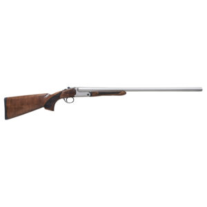 Pointer FT6 12 gauge side-by-side shotgun with 28-inch nickel barrels and checkered walnut stock