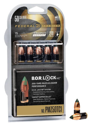 Federal PMZ50TC1 Trophy Copper .50 Cal 270 gr muzzleloader bullets 15rd box