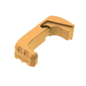 Tyrant CNC extended magazine release for Glock 43x/48 in gold aluminum