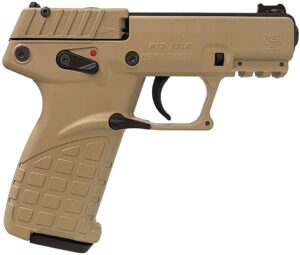 KelTec P17DS .22 LR pistol Desert Tan with threaded barrel and fiber optic sights