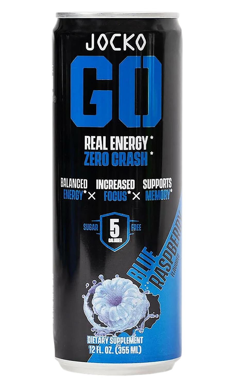 JOCKO FUEL Blue Rasberry Energy Drink 12 oz - 12 Pack - Alexander's