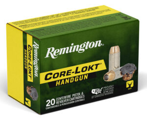 Box of Remington Core-Lokt .45 Long Colt 237 grain JHP ammunition with nickel-plated cases