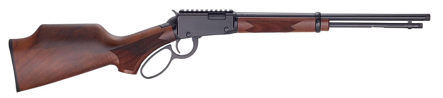 Henry H1 Sporter Carbine lever action rifle with walnut stock and threaded barrel