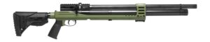 JTS Airacuda PRS Max .25 cal PCP air rifle green aluminum chassis black polymer stock 18in barrel