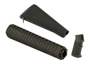 Luth-AR Complete Retro A2 Furniture Kit for AR-15 in O.D. Green with stock, handguard, and grip