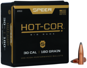 Speer Hot-Cor 180 gr Spitzer Soft Point .308 bullets, 100 per box