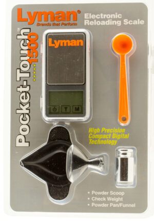 LYMAN Pocket Touch 1500 electronic reloading scale kit with funnel pan and powder scoop