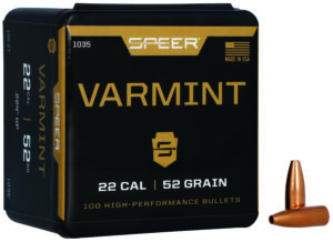 Speer 1035 Varmint .224 52gr Jacketed Hollow Point Bullets 100/Box
