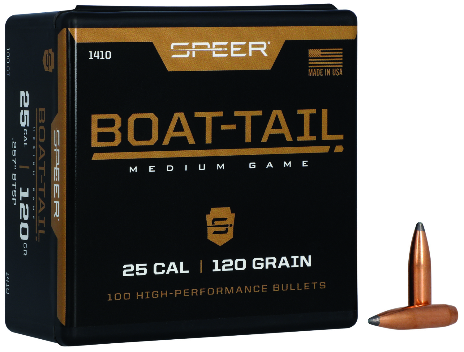 Speer 1410 .25 Cal .257 120 gr JSPBT bullets 100 per box