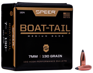 Speer 1624 7mm .284 130 gr Jacketed Soft Point Boat-Tail bullets, 100/box