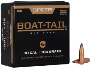 Speer 165 gr .308 Spitzer Boat-Tail Soft Point bullets, 100 count