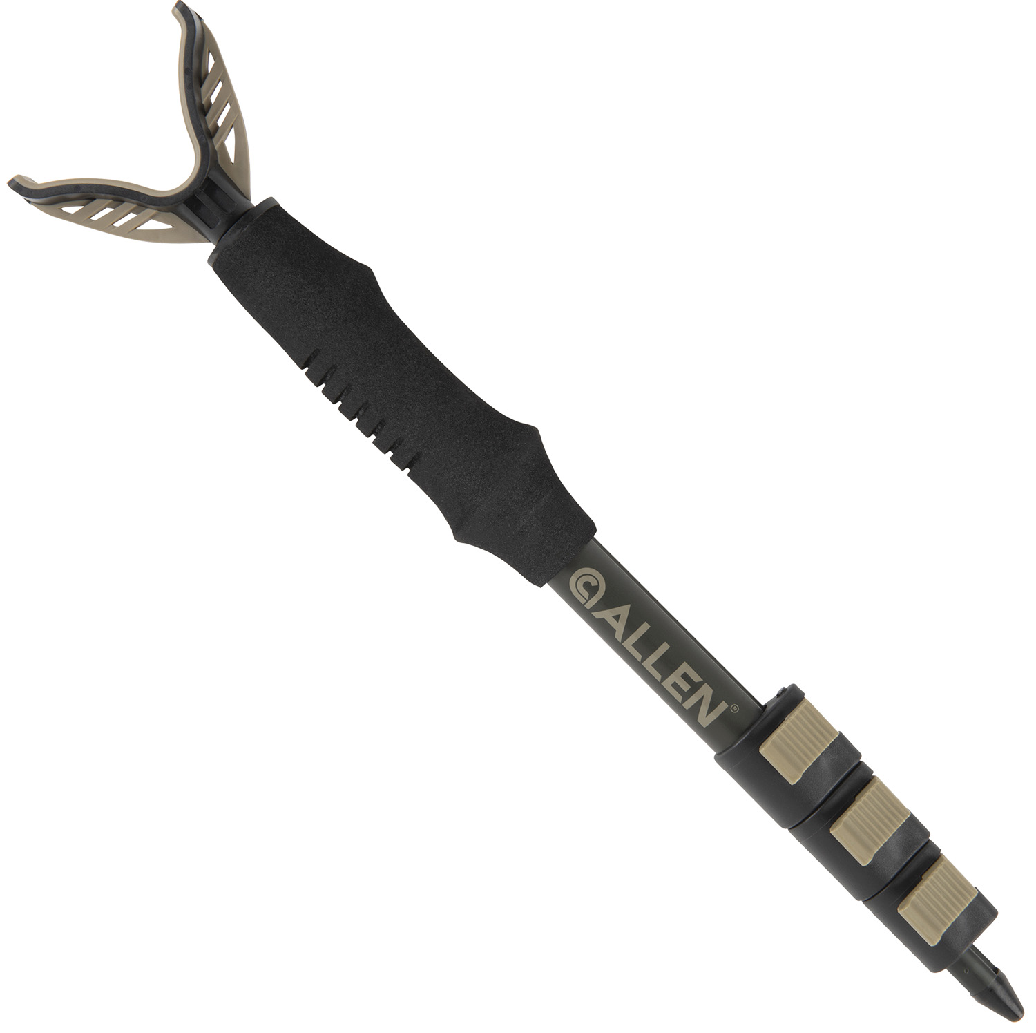 Allen Compact Shooting Stick aluminum monopod in matte black with padded grip and V cradle