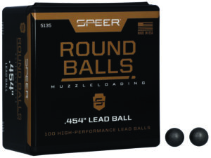 Speer 5135 muzzleloader lead round balls 140 gr 100-count black plastic box