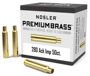 Nosler Premium Brass 50-count unprimed .280 Ackley Improved full-length rifle cases
