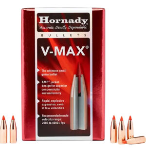 Hornady V-MAX .17 cal 25 gr polymer tip bullets, 100 per box