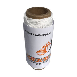 Woody Wire braided bowfishing line spool 90 ft 200 lb fast flight