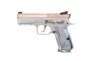 CZ 75 Shadow 2 Compact Rose 9mm pistol with Rose slide and silver aluminum grips