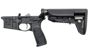 BCM complete AR-15 lower receiver with black Mod 2 SOPMOD widebody stock and Gunfighter grip