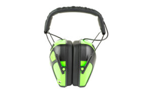 Caldwell E-Max Youth Pro electronic earmuffs neon green, 23 dB NRR, compact folding