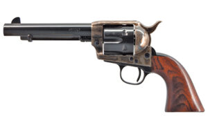 Cimarron Model P .45 Long Colt 5.5-inch revolver with color case-hardened frame, blued barrel and walnut grip