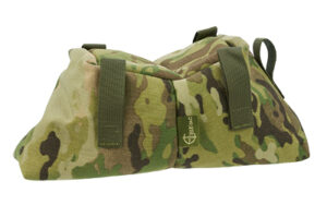 Cole-TAC Trap Bag MultiCam shooting rest bag on a barricade
