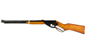 Daisy Red Ryder youth .177 BB gun shooting kit with stained hardwood stock and included accessories