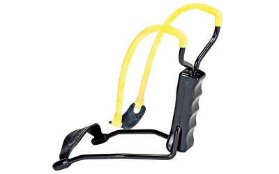 Daisy B52 Slingshot steel frame with yellow folding wrist support and black molded grip