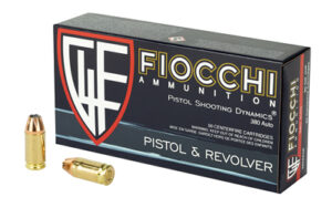 Box of Fiocchi Defense Dynamics 380 ACP hollow point ammunition with 50 rounds