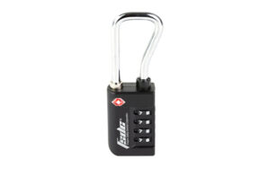 Firearm Safety Devices FSDC 4-dial TSA combo padlock black steel shackle
