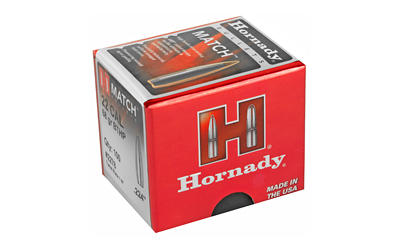 Hornady Match .224 caliber 68gr BTHP bullets, 100 per box