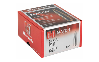 Hornady .308 168 gr Match BTHP bullets box - 100 count