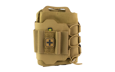High Speed Gear ReFlex IFAK System in Coyote Brown showing med roll and MOLLE carrier