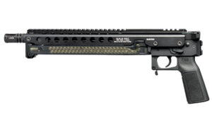 KelTec KP50 5.7x28mm black semi-auto pistol with 50-round bottom-loading magazine and threaded barrel