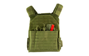 NcSTAR LSR Plate Carrier in green fits 10" x 12" plates with kangaroo pouch and removable triple insert